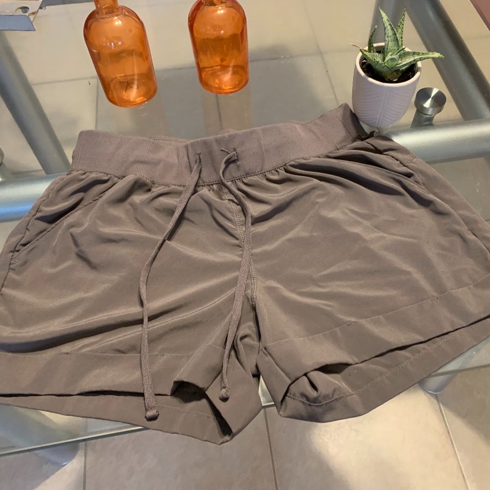 Zella Organic Cotton Drawstring Shorts Gray Sm